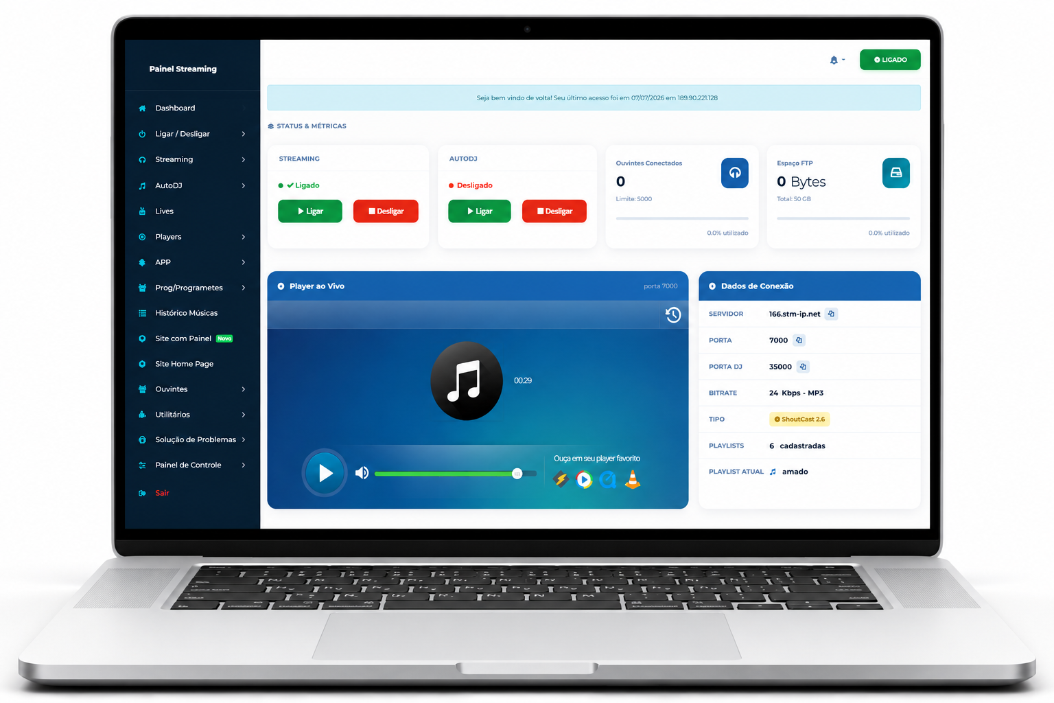 Crie sua Web Rádio
